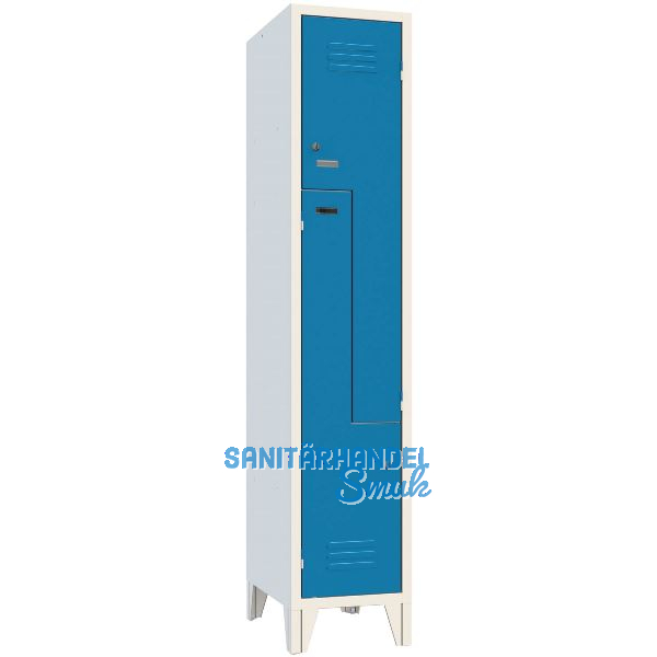 Z-Garderobenschrank Abteilanzahl 2 RAL7035/5010 grau/blau