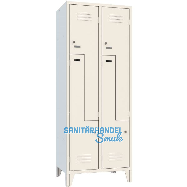 Z-Garderobenschrank Abteilanzahl 4 RAL7035 lichtgrau
