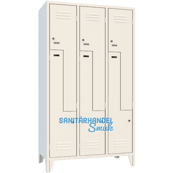 Z-Garderobenschrank Abteilanzahl 6 RAL7035 lichtgrau