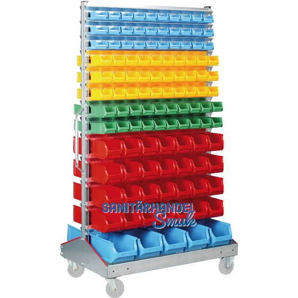 ALLIT Fahrregal ProfiPlus 1200 x 730 x 2040 mm mit 226 Sichtlagerk�sten