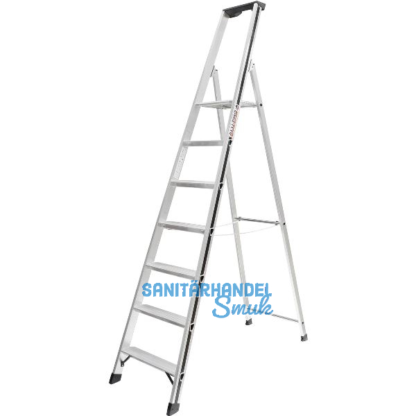 ALU-PRO Stufenstehleiter mit Plattform Type 70026 7 Stufen L�nge 2,38 m