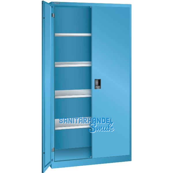 LISTA Fl�gelt�rschrank 1000x400x1950 KEY Lock RAL5012 Vollblech-Fl�gelt�ren