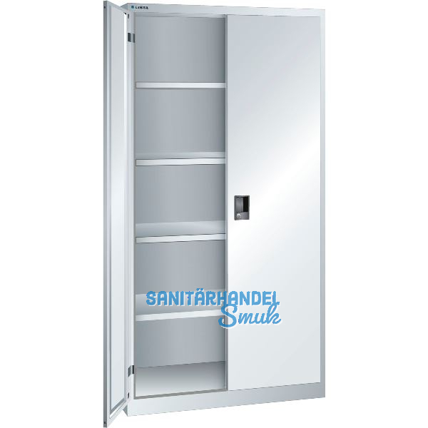 LISTA Fl�gelt�rschrank 1000x500x1950 KEY Lock RAL7035 Vollblech-Fl�gelt�ren