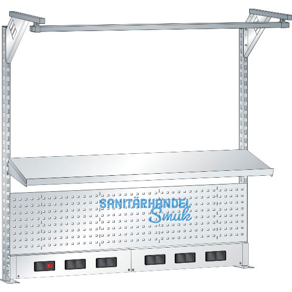 LISTA Universeller Aufbau BxH 2000x1590mm RAL5012 Energiekanal Typ Schuko
