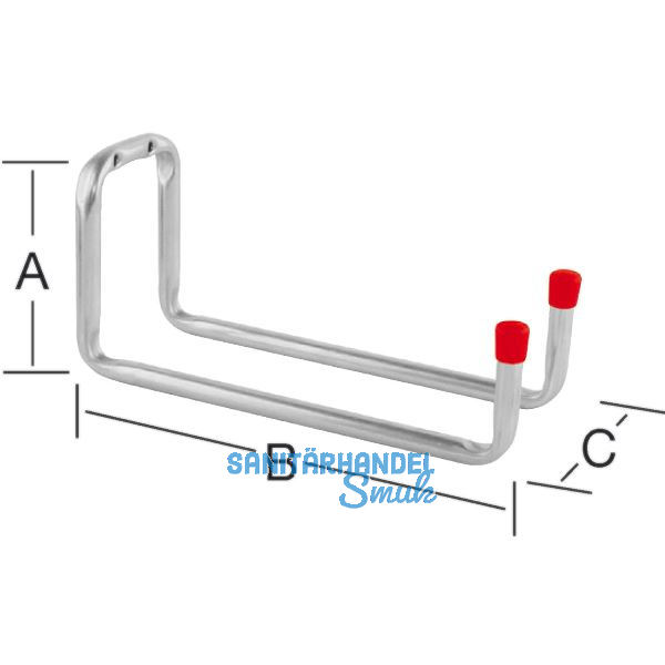 Ger�tehalter 120 x 325 x 90 mm verzinkt rote Endkappen