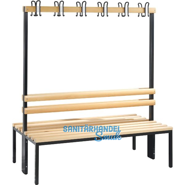 C+P Garderobenbank doppelseitig Basic 1650 x 1500 x 750 mm
