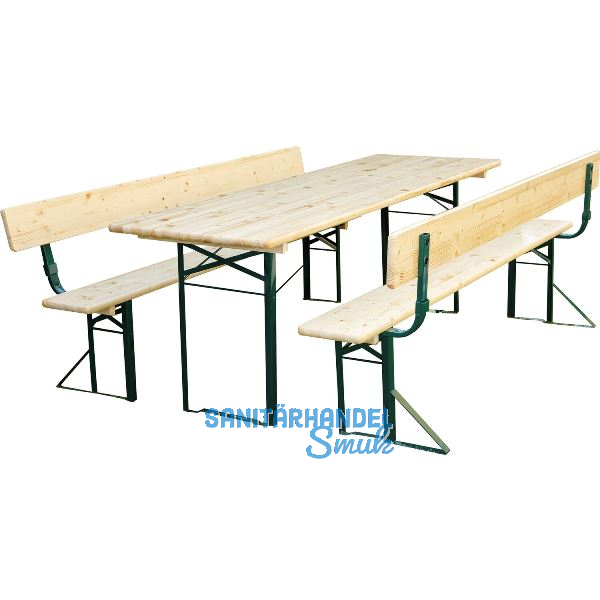 Biertischgarnitur 3-teilig mit R�ckenlehne Tischbreite 700 mm