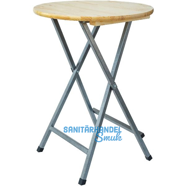 Stehtisch klappbar Metalluntergestell grau Fichte natur � 800 mm