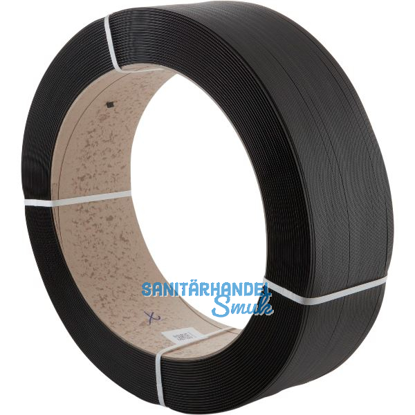 Polypropylenband schwarz 2200 x12x0,65 mm Bruchlast 180 kg Kern � 406 mm