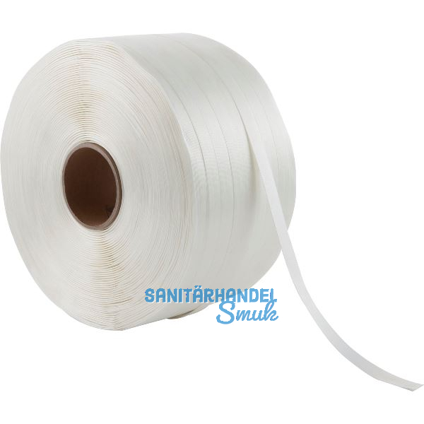 Verpackungs-Kraftband wei� Breite 16mm Kernloch � 76mm Rolle=850 m Inhalt 2 St.