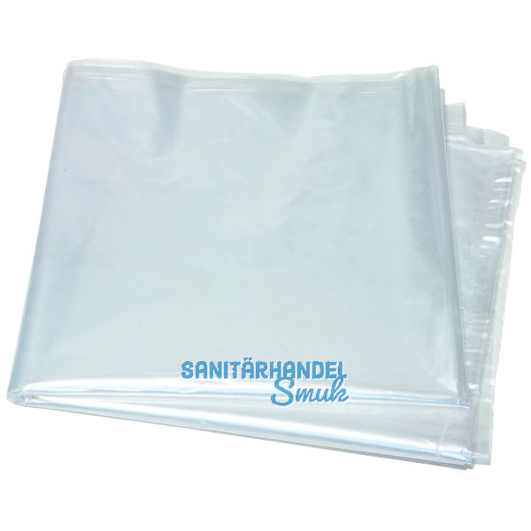 Bauschuttsack 70 Liter, 600 x 1200mm 50 St�ck ohne Zugband transparent