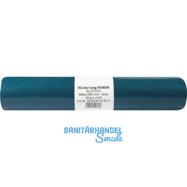 M�lls�cke Polyethylen 70 Liter, 50 my 580 x 1000 mm ohne Zugband blau