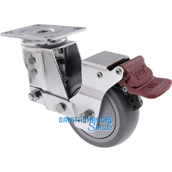 WAGNER Transportger�te-Lenkrolle TPR-Rad grau 100 mm 120 kg