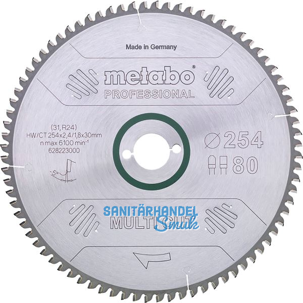 METABO HW-Kreiss�geblatt Multi Cut 254x2,4x30 mm Z80 TZ/FZ neg.