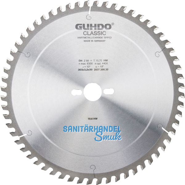 GUHDO HW-Dach-Hohlzahn-Kreiss�geblatt 303x3,2x30 mm Z60 DH