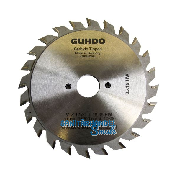 GUHDO HW-Ritzkreiss�geblatt f�r diverse Maschinen 125x2,8-3,6x20 mm Z2x12 V/FZ