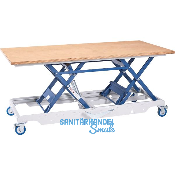 BECK H�henverstellbarer Arbeitstisch HS 300-gross mit Buchenplatte Multiplex