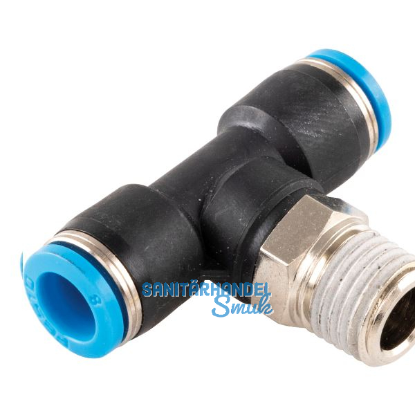 Pneumatik T-Einschraubanschluss, Durchmesser DM 8 mm, 1/4"