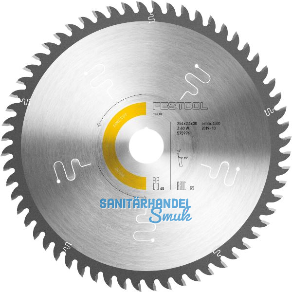 FESTOOL Kreiss�geblatt WOOD FINE CUT 254x2,4x30 mm W60