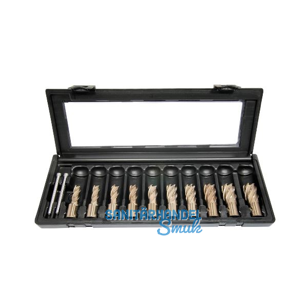 ALFRA Metallkernbohrer-Set HSS -Co ECO 10-teilig Schnitttiefe 30 mm