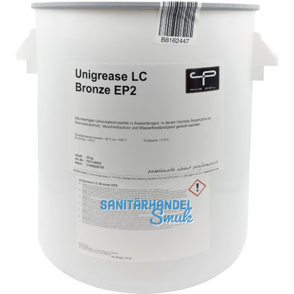 PHI OIL Schmierfett Unigrease LC Bronce EP2, 25 kg