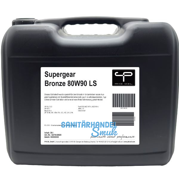 PHI OIL Getriebe�l Supergear Bronze 80W90 LS, 60 Liter