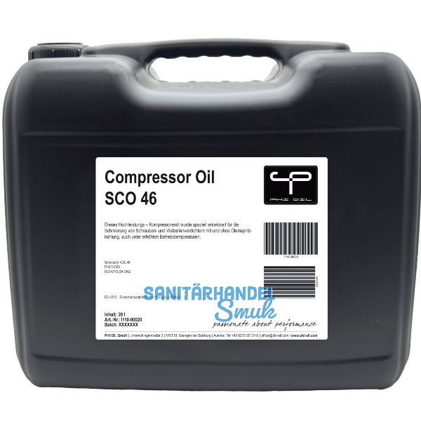 PHI OIL Compressor Oil SCO 46, 20 Liter