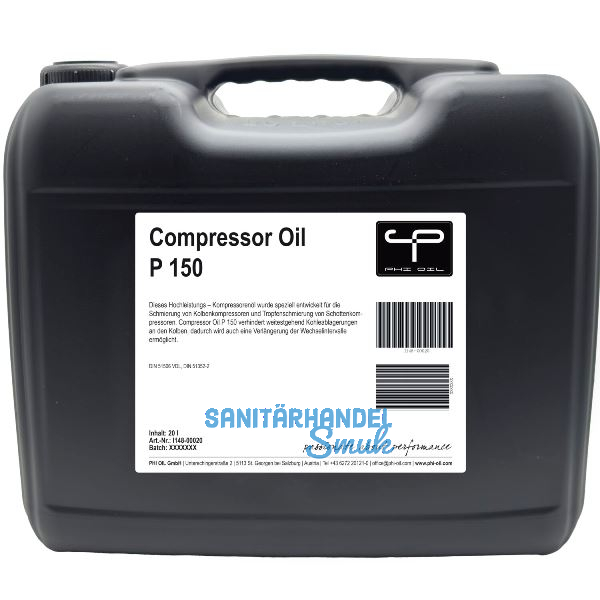 PHI OIL Compressor Oil P 150, 20 Liter