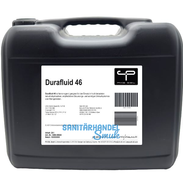 PHI OIL Hochdruck-Hydraulik�l Durafluid 46, 20 Liter