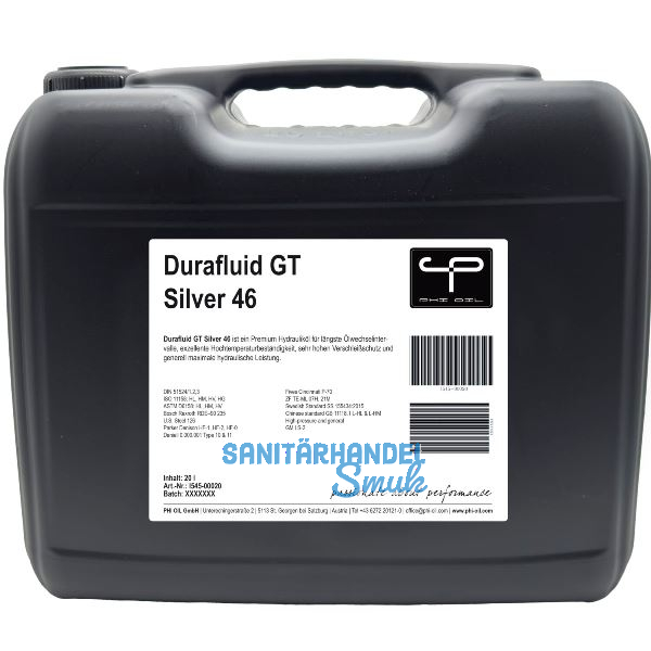 PHI OIL Industriehydraulik�l Durafluid GT Silver 46, 20 Liter