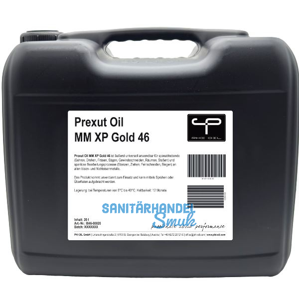 PHI OIL Minimalmengenschmierstoff Prexut Oil MM XP Gold 46, 20 Liter