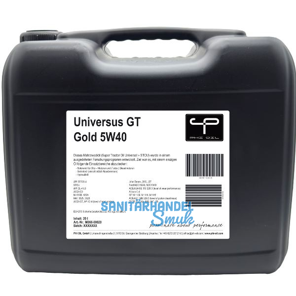 PHI OIL Mehrzweck�l Universus GT Gold 5W40, 20 Liter