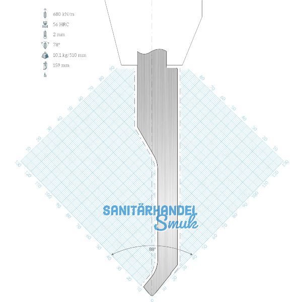 LVD Standard-Oberwerkzeug LVD-Classic-Aufnahme E10 gekr. L=510 78� 680kN