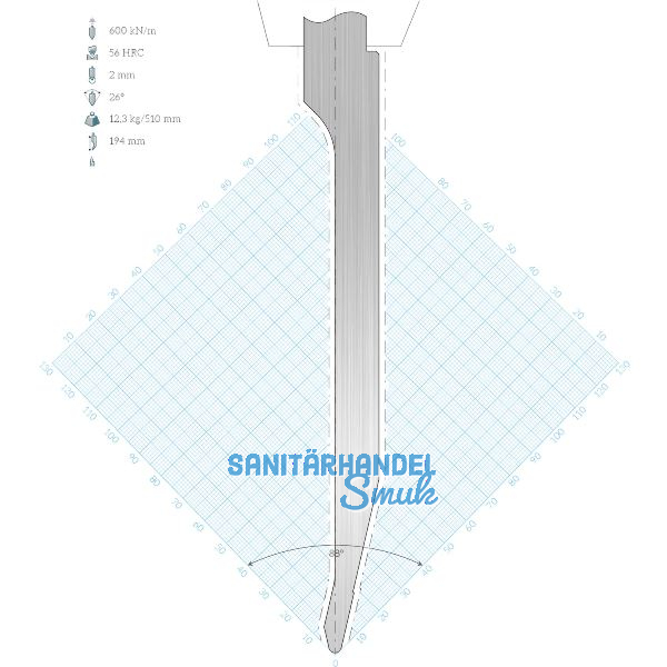 LVD Standard-Oberwerkzeug WILA-Aufnahme J15W spitz L=550 26� 600kN 12-teilig