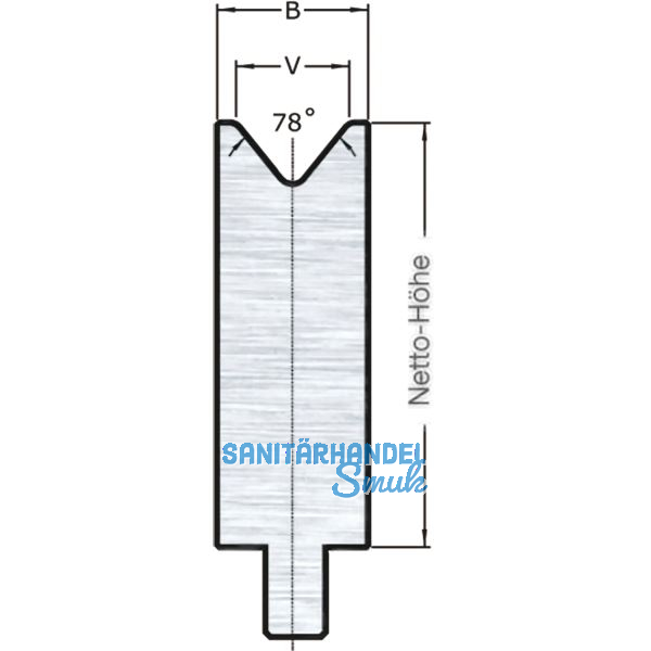 LVD Stone-Radius bei Standard 1-V-Matrize V=50 L=550 78� 1800kN 12-teilig