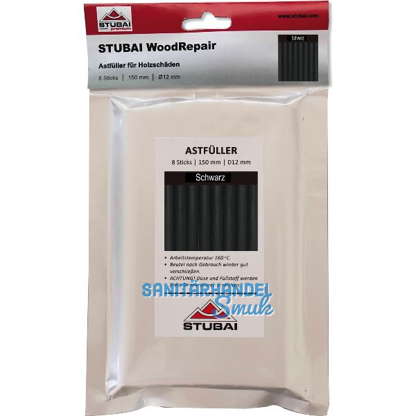 STUBAI WoodRepair 150 mm, 8 Sticks Schwarz