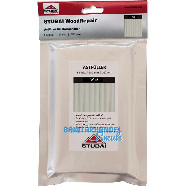 STUBAI WoodRepair 150 mm, 8 Sticks Weiss