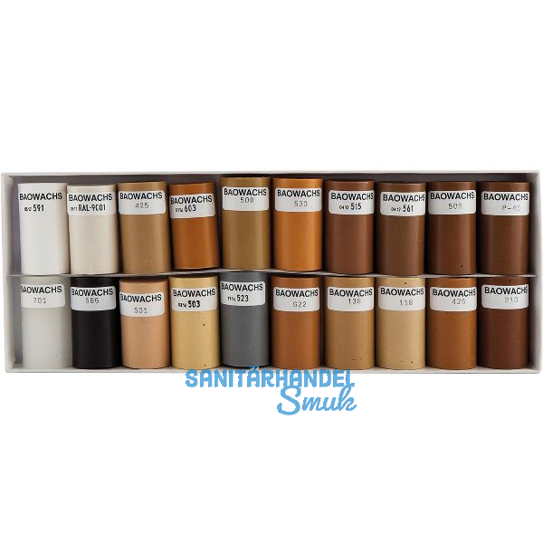 BAO Weichwachs wei�-schwarz - 20 Halbstangen