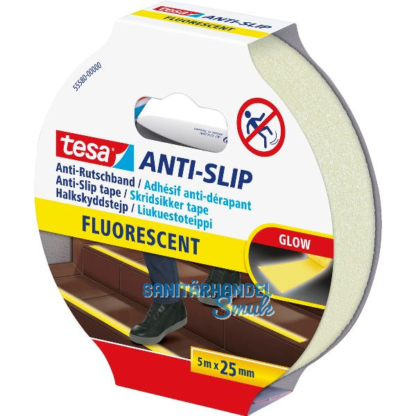 TESA Anti-Rutschband 55580 25mm/ 5m fluoreszierend /neongelb