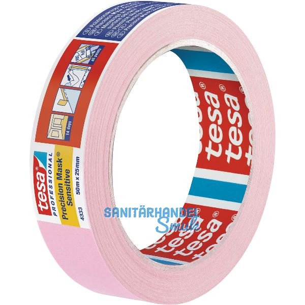 TESA Pr�zisionskrepp Sensitive 4333 hellrosa 25mm x 50 Meter
