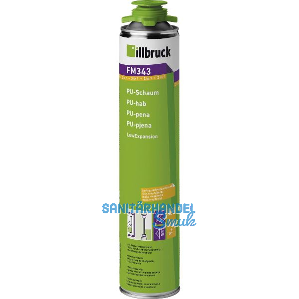 Illbruck FM343 1K-Pistolenschaum B3 850ml (Low Expansion), - 48L Ausbeute
