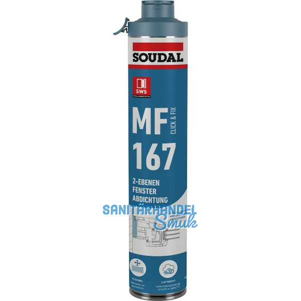 SOUDAL Pistolenschaum MF167 Click&Fix 750 ml mit PDR