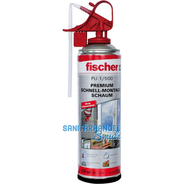 FISCHER 1K-Schnellmontageschaum/Brunnenschaum PU 1/500 B3, - 30L Ausbeute