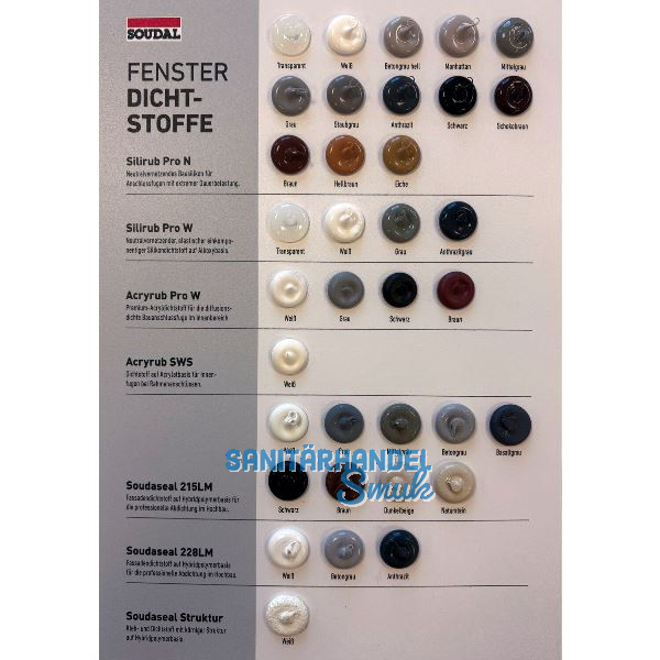 SOUDAL Farbkarte Fensterdichtstoffe