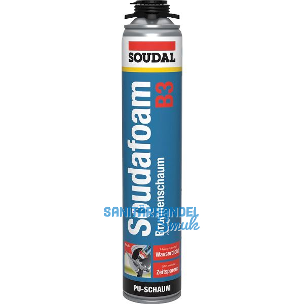 Soudal 1K Brunnen-Pistolenschaum 750ml B3, - 35L Ausbeute