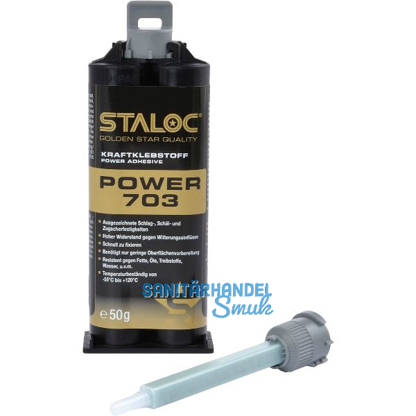 STALOC 2K Klebstoff Power 703 50ml schwarz, + Mischer