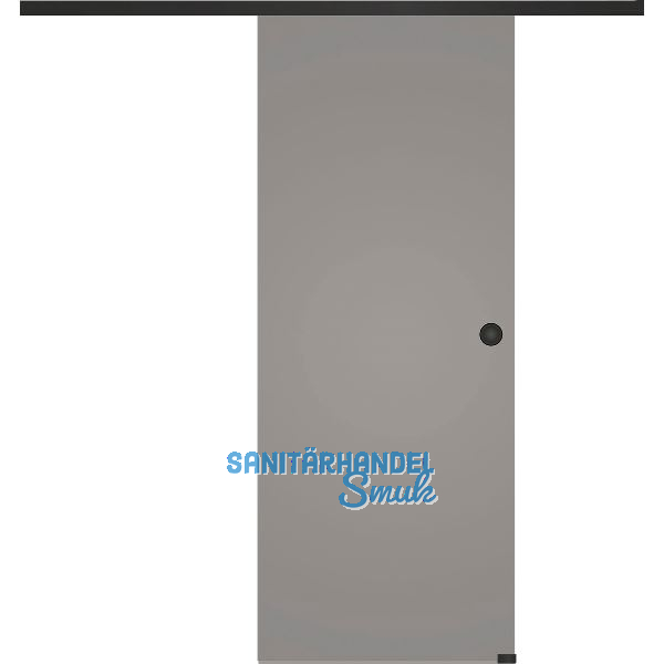 SOLIDO Glasschiebet�r Set BlackShine, Beschl�ge/Muschelgriff schwarz, 920x2100