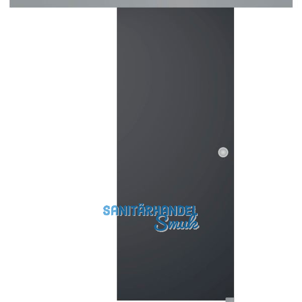 SOLIDO Glasschiebet�r Set BlackDark, Beschl�ge/Muschelgriff silber, 820x2100