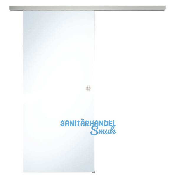 SOLIDO Glasschiebet�r Set Klarglas, Beschl�ge/Muschelgriff silber, 820x2100