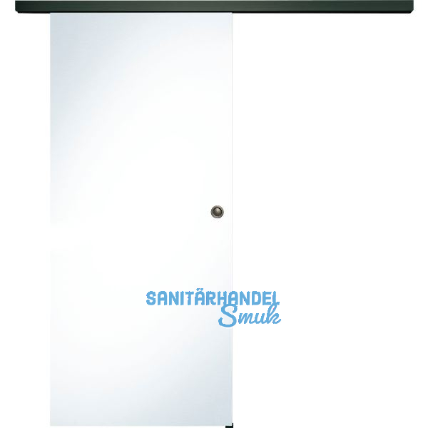 SOLIDO Glasschiebet�r Set Klarglas, Beschl�ge/Muschelgriff schwarz, 820x2100